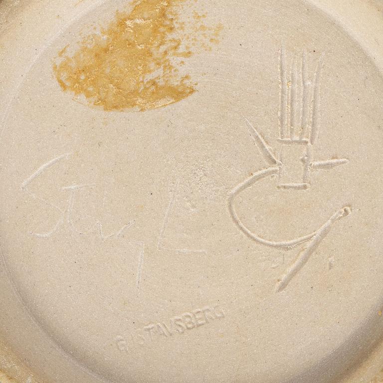 Stig Lindberg, a lidded stoneware bowl and a vase, Gustavsberg Studio 1963 and 1965.