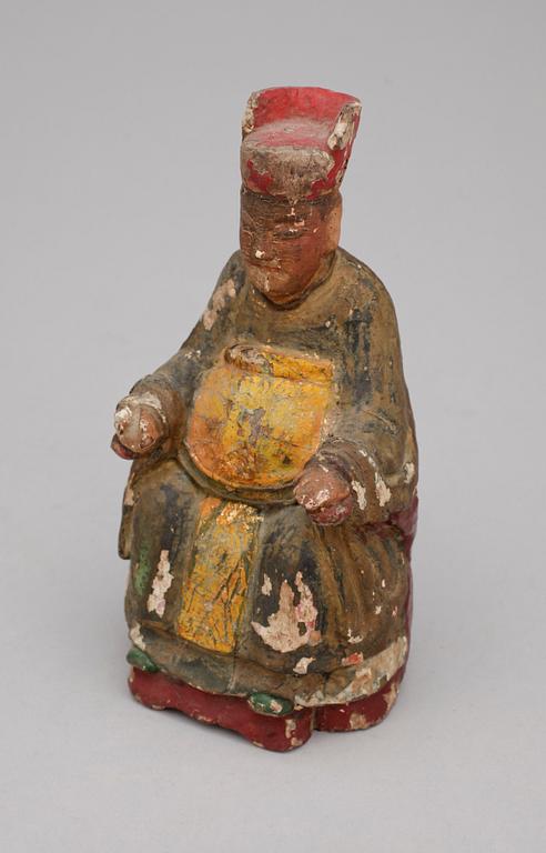 FIGURIN, trä, Kina, Qing dynastin (1644-1912).