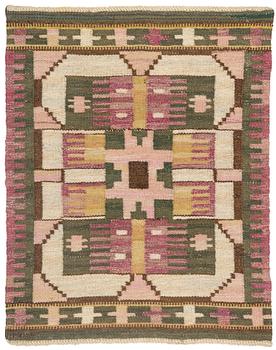 207. Märta Måås-Fjetterström, a textile, "Blekingerosen", rölakan, Ca 75 x 59 cm, signed MMF.