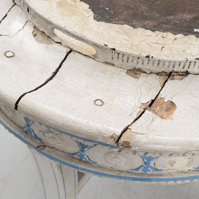 A late Gustavian-style tray-table, 19th century incorporating older elements.