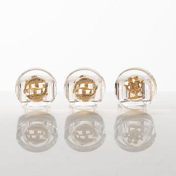 Siv Lagerström, three acrylic rings, 1970s.