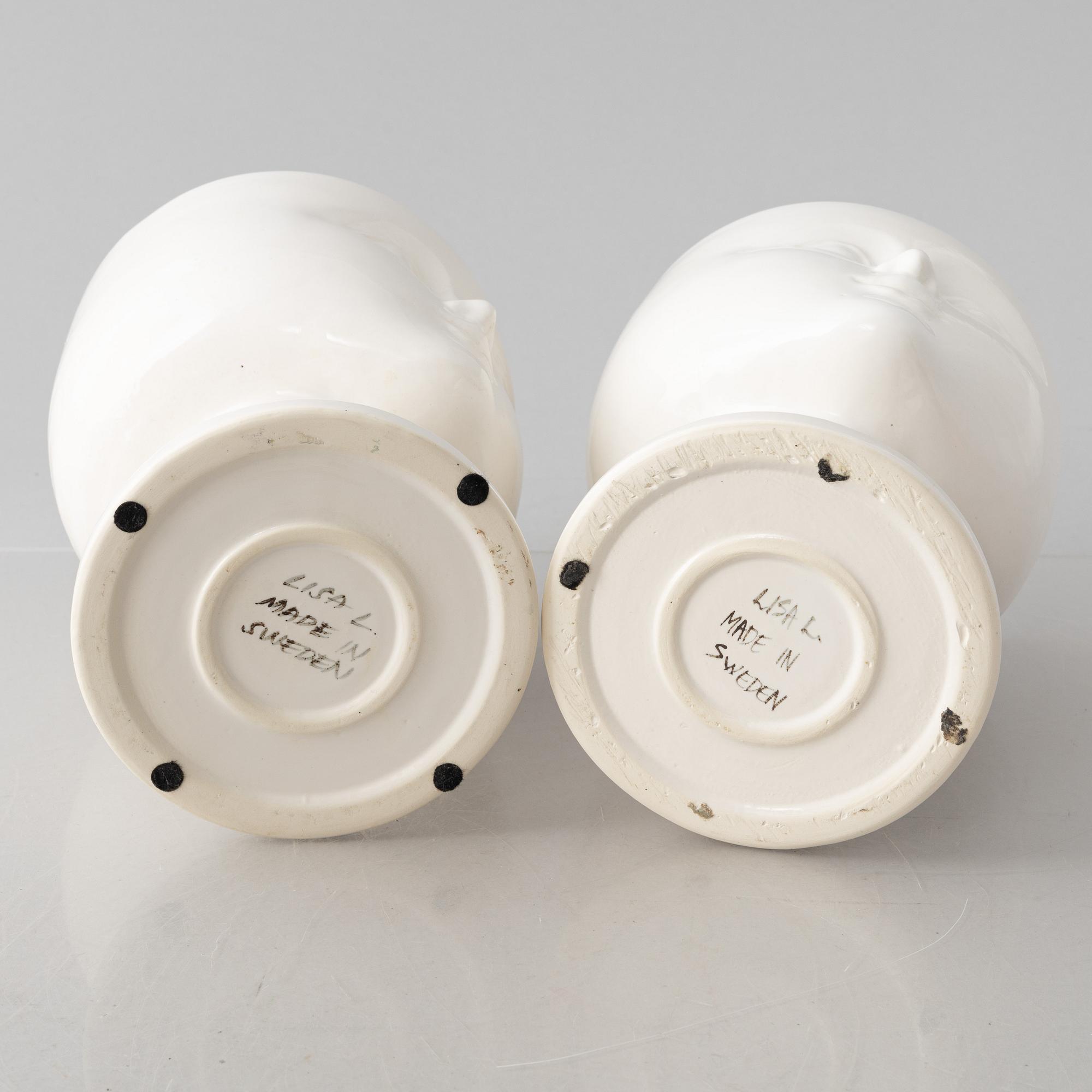 Lisa Larson, vaser, ett par, K-Studion, Gustavsberg.