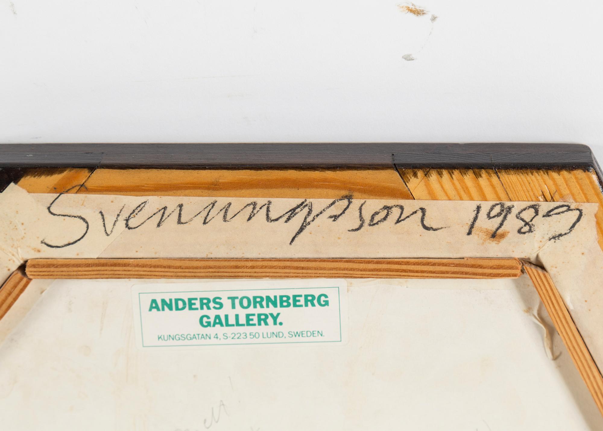 JAN SVENUNGSSON, Silvergelatinfotografi, med ram av konstnären, signerat och daterad 1989 a tergo.