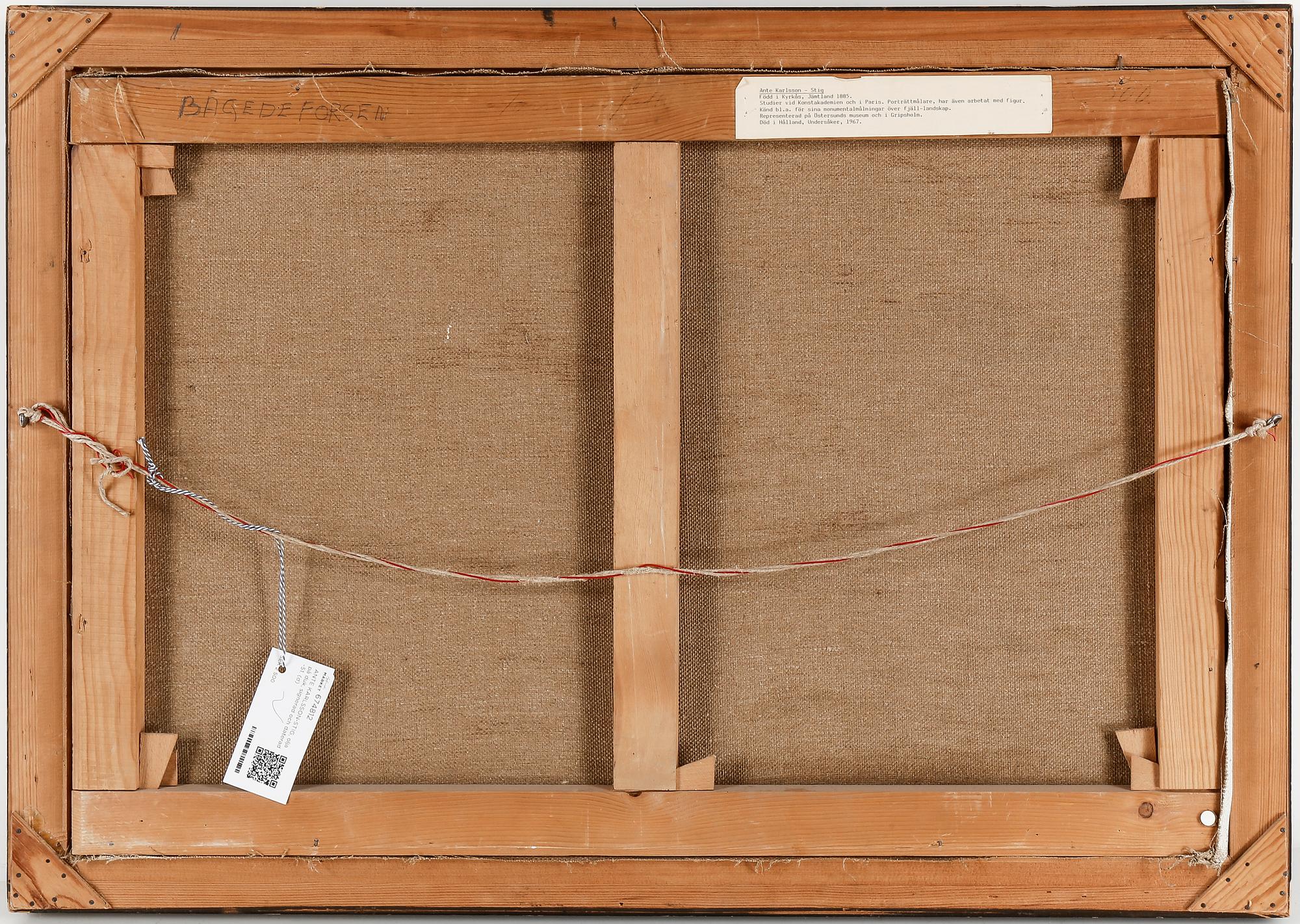 ANTE KARLSSON-STIG, olja på duk, signerad och daterad -51.