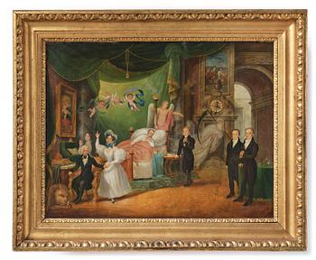 671A. Carl Ludwig Hofmeister, The hour has struck. Clock painting.