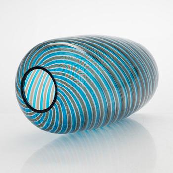 Paolo Venini, a 'Canne Retorte' vase signed Venini -99, Murano, Italy.