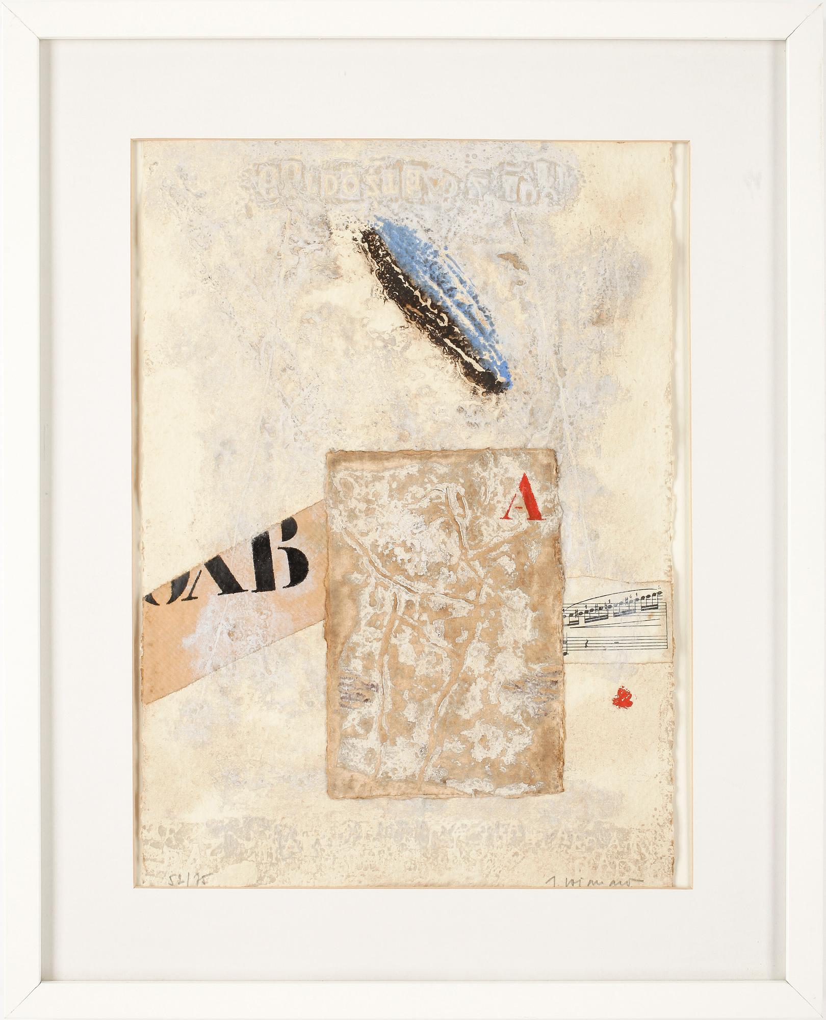 JAMES COIGNARD, carborundumetsning med collage, signerad och numrerad 52/75.