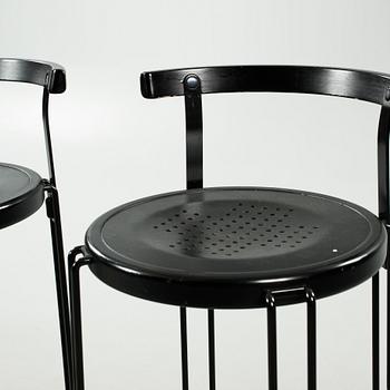 Four "B4-82" bar stools from the Oblado series, designed by Börje Lindau for Blå Station, late 20th century.
