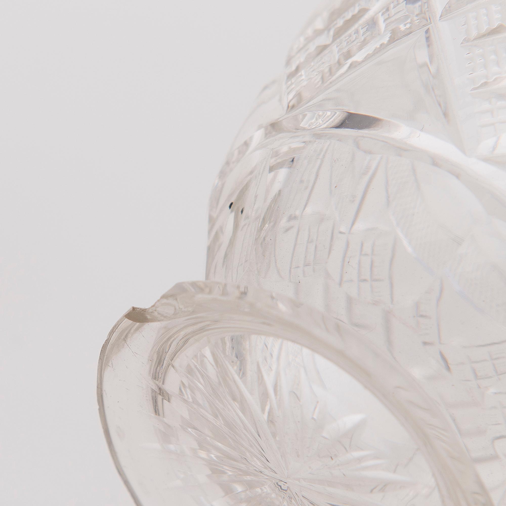 21 Russian glass punch mugs, the late 19th century.