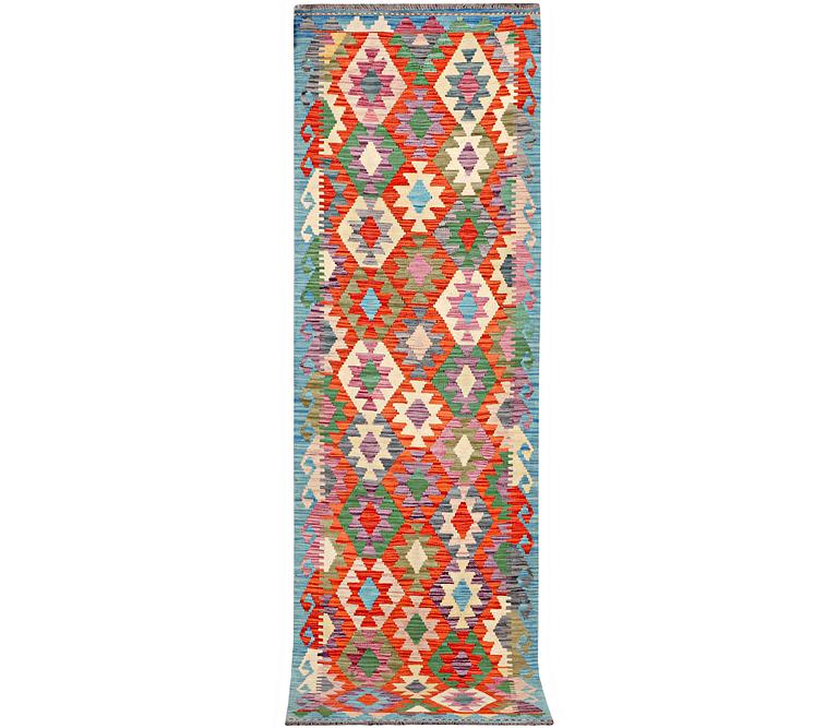 A runner carpet, Kilim, c. 290 x 81 cm.