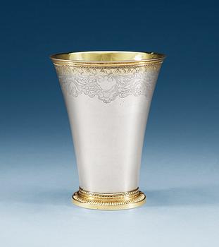 919. A Swedish parcel-gilt beaker, makers mark of Christoffer Bauman, Hudiksvall 1760.