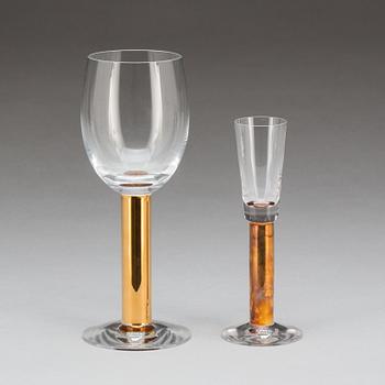 VIN- OCH SNAPSGLAS, 4+4, glas. "Nobel" Gunnar Cyrén, Orrefors.