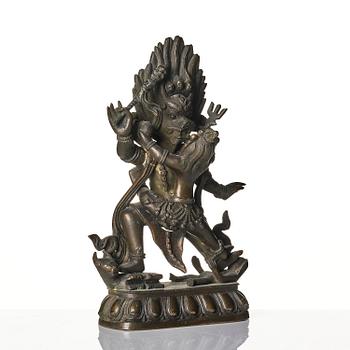 A Tibeto-Chinese sculpture of Yama, early 20th century.