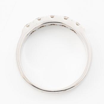 Ring 18K white gold half eternity band set with brilliant-cut diamonds.