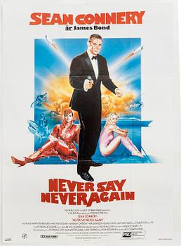 A Swedish movie poster James Bond "Never say never again", 1983.