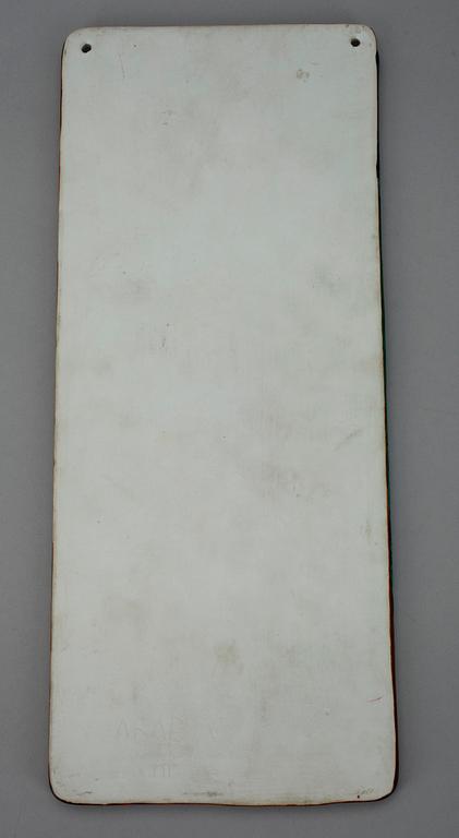 VÄGGRELIEF, keramik, sign. Annikki Hovisaari, Arabia. 1900-talets senare hälft.