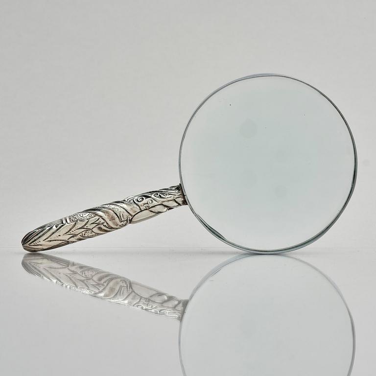A silver magnifying glass, Birmingham, England 1897.