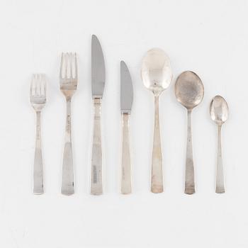 Jacob Ängman, bestickuppsättning, 71 delar, silver, "Rosenholm", GAB, bl a Eskilstuna 1968.