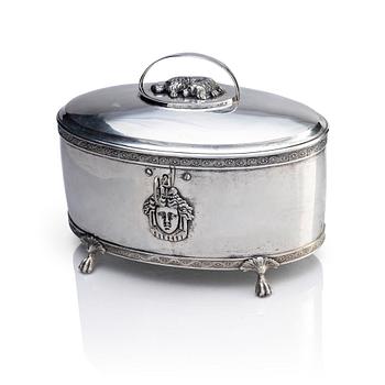 386. A Swedish 19th century silver sugar-casket, mark of Anders Emanuel Blomquist, Vadstena 1825.