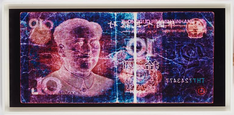 David LaChapelle, 'Negative Currency: 10 Yuan used as Negative', 2010.