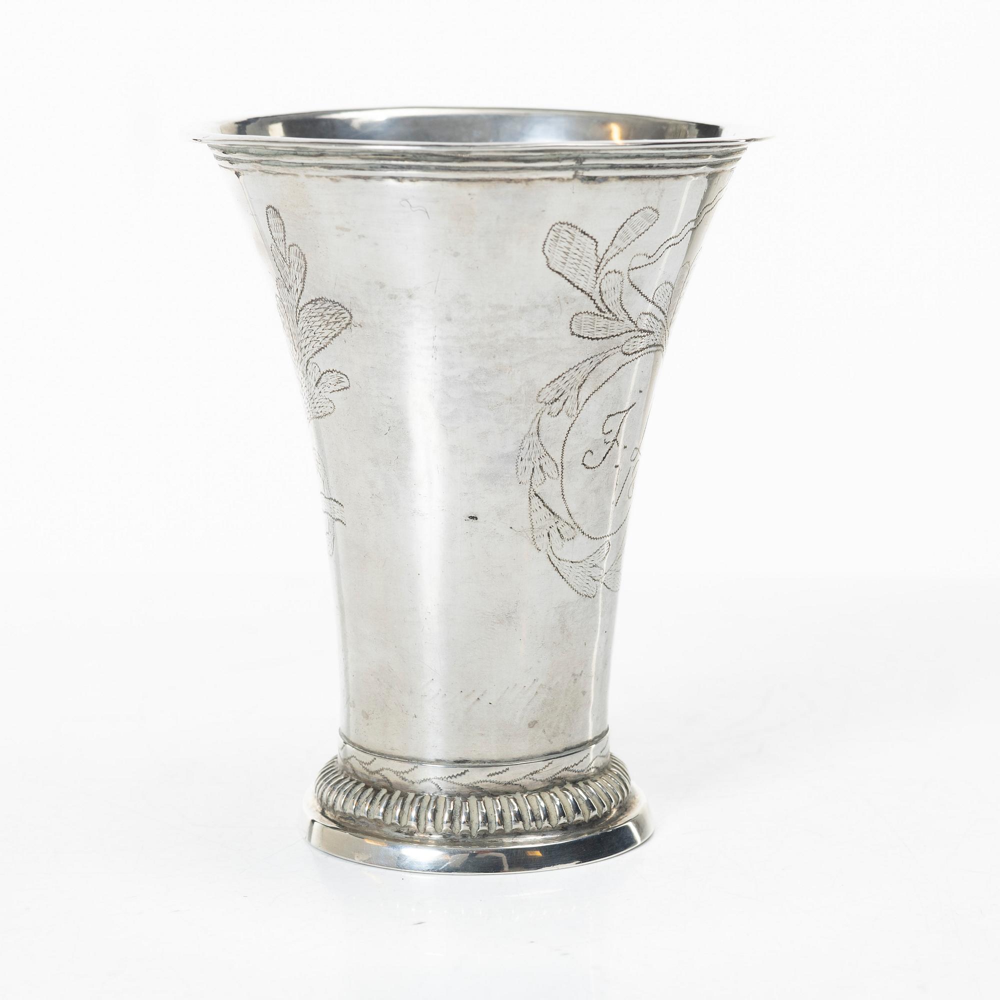 A Swedish silver beaker, mark of Arvid Vernström, Eksjö 1813.