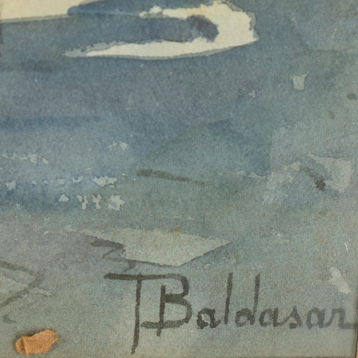 A 20th century watercolor on paer, signed T. Baldasar.