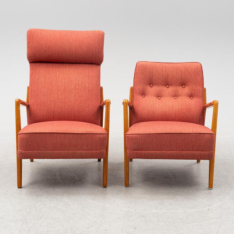 Folke Ohlsson, a 'Duxello' sofa and two armchairs, Dux, Sweden, 1960's.