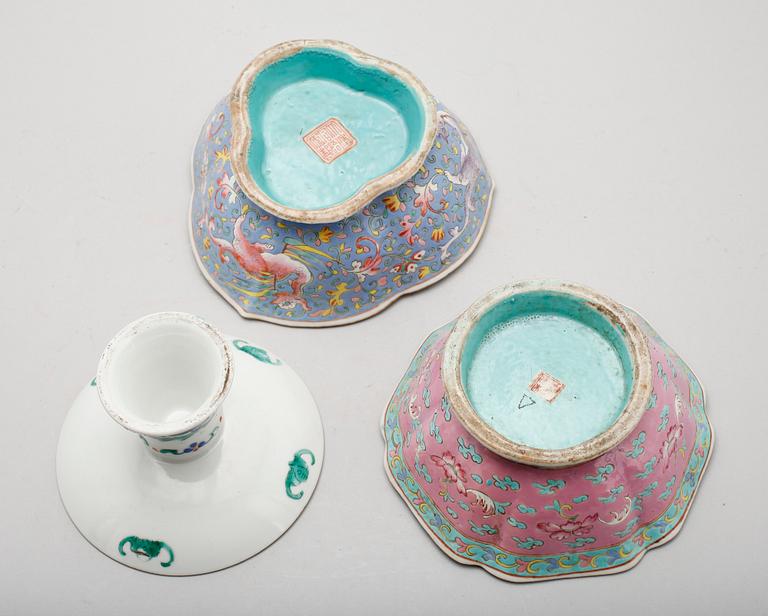 SKÅLAR, 3 st, porslin, Kina, 1800-/1900-tal.