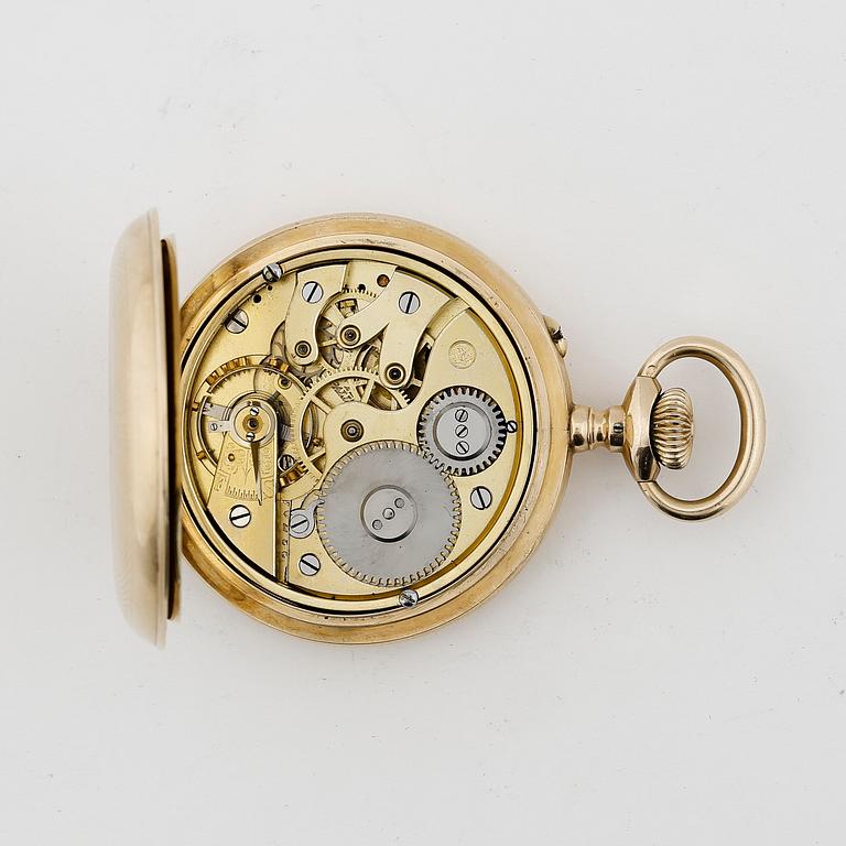 DIGITALT HERRFICKUR, guld 14K, International Watch Company, Pallweber, sannolikt 1890-tal. Vikt ca 113 gram.