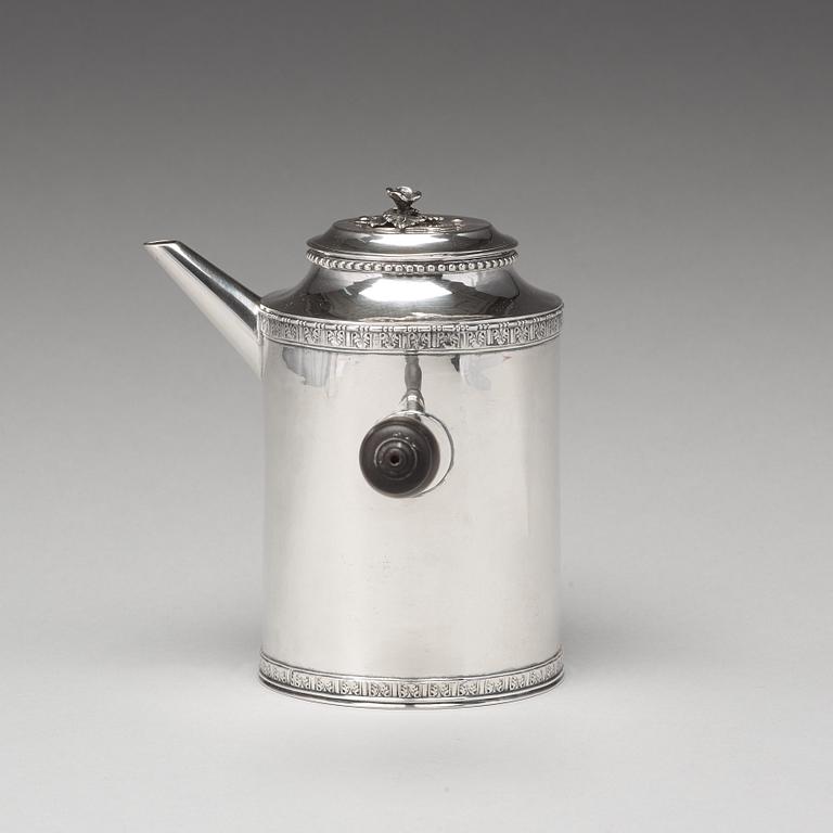 A Swedish 18th century silver chocolate-pot, mark of Pehr Zethelius, Stockholm 1767.