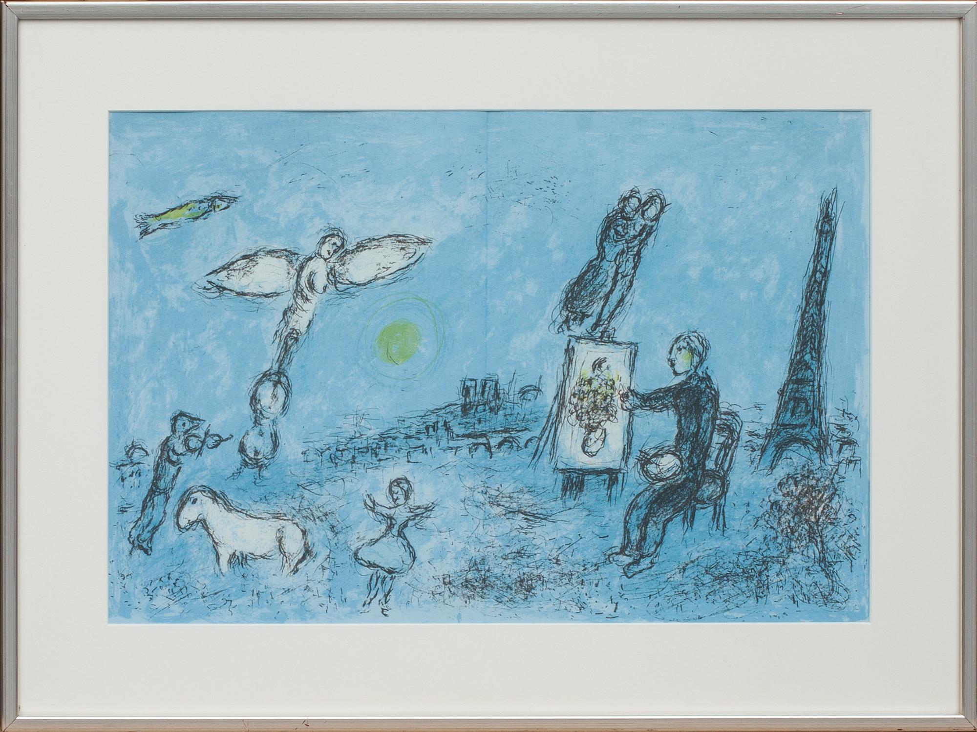 MARC CHAGALL, färglitografi.