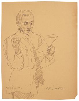 786. Lotte Laserstein, Man reading a script.