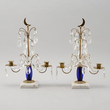 BORDSLYSTRAR, 1 par, gustaviansk stil, 1900-talets mitt.