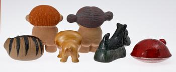 FIGURINER, 6 st, keramik, Lisa Larson Gustavsberg.