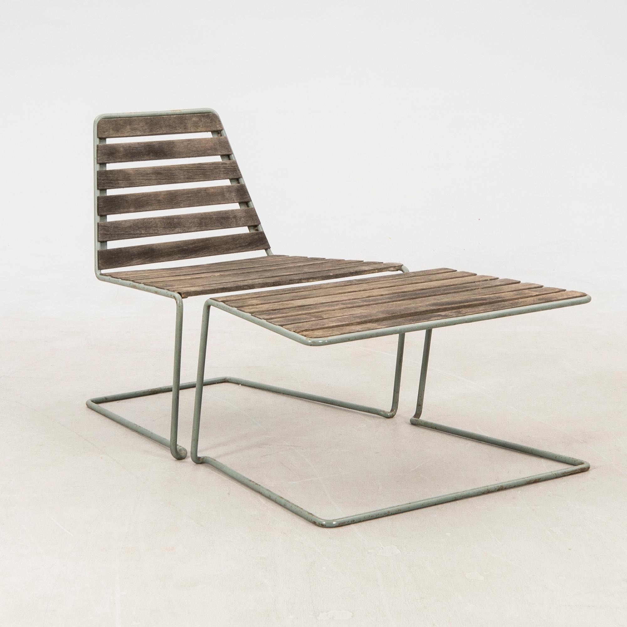 Lars Eriksson och Jonas Ek trädgårdsstol med pall Grythyttan 2000-tal.