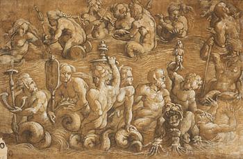 Amico Aspertini, circle of, Tritons and Nereids.