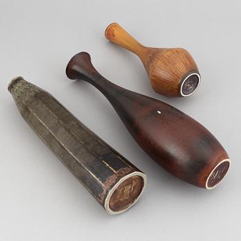 Carl-Harry Stålhane, a set of three stoneware vases, 1950/60s.
