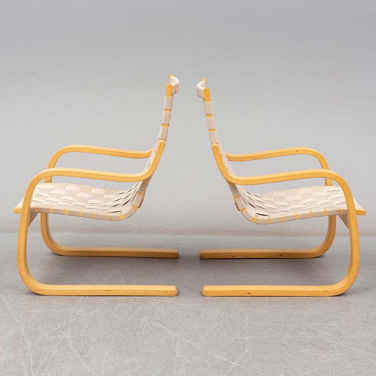 ALVAR AALTO, Pair of model '406' armchairs for Artek, late 20th century.