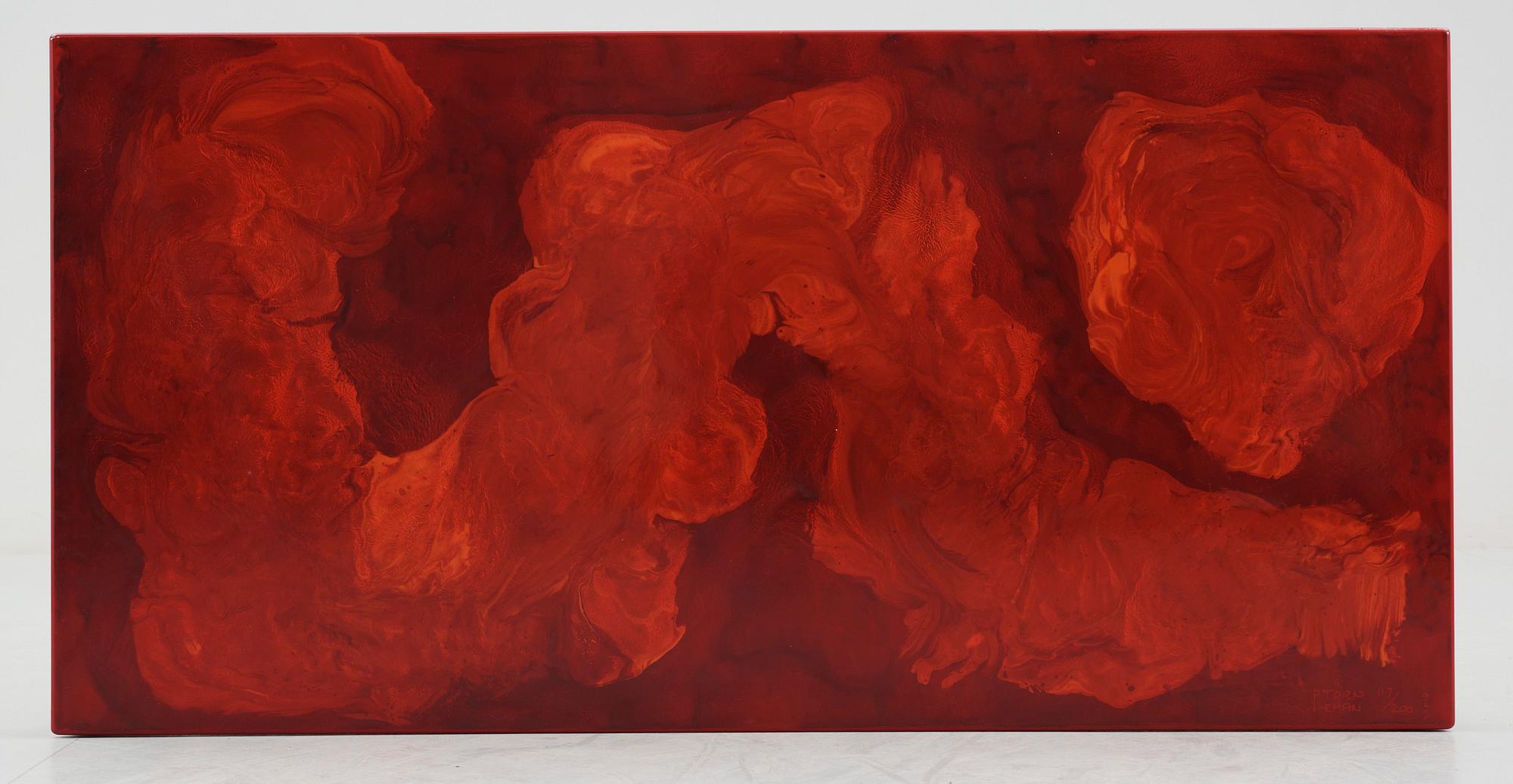 SOFFBORD, Algot Törneman och David Rosén för Nordiska Kompaniet, 1970, sign Törneman, dat o numr 117/200 i emaljen.