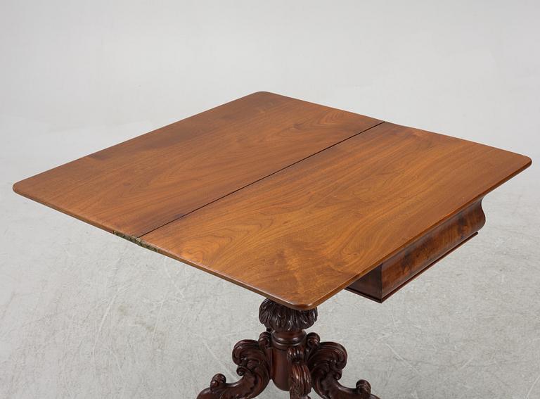 A rococo style card table, 19th century.
