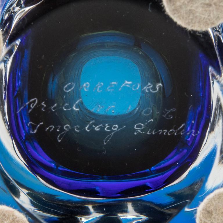 An Ingeborg Lundin signed glass vase.