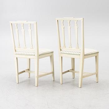 Four late Gustavian chairs, 19th century.