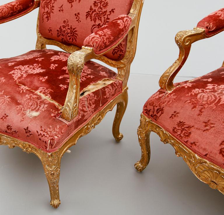 KARMSTOLAR, 1 par, Frankrike, 1800-/1900-tal.