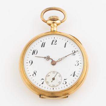 Pocket watch, 18K gold, 33 mm.