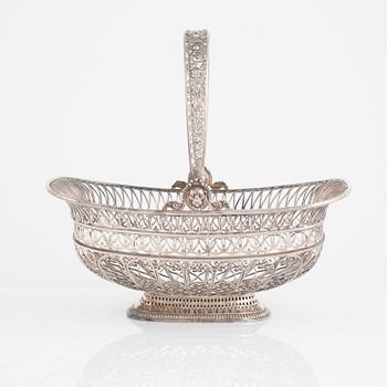 Bread basket, silver, possibly Hanau, Germany. Turn of the 20th century.