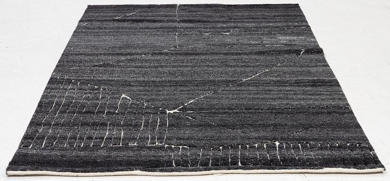 Rug, India, "Fields, Landscape". approx. 205 x 143 cm.