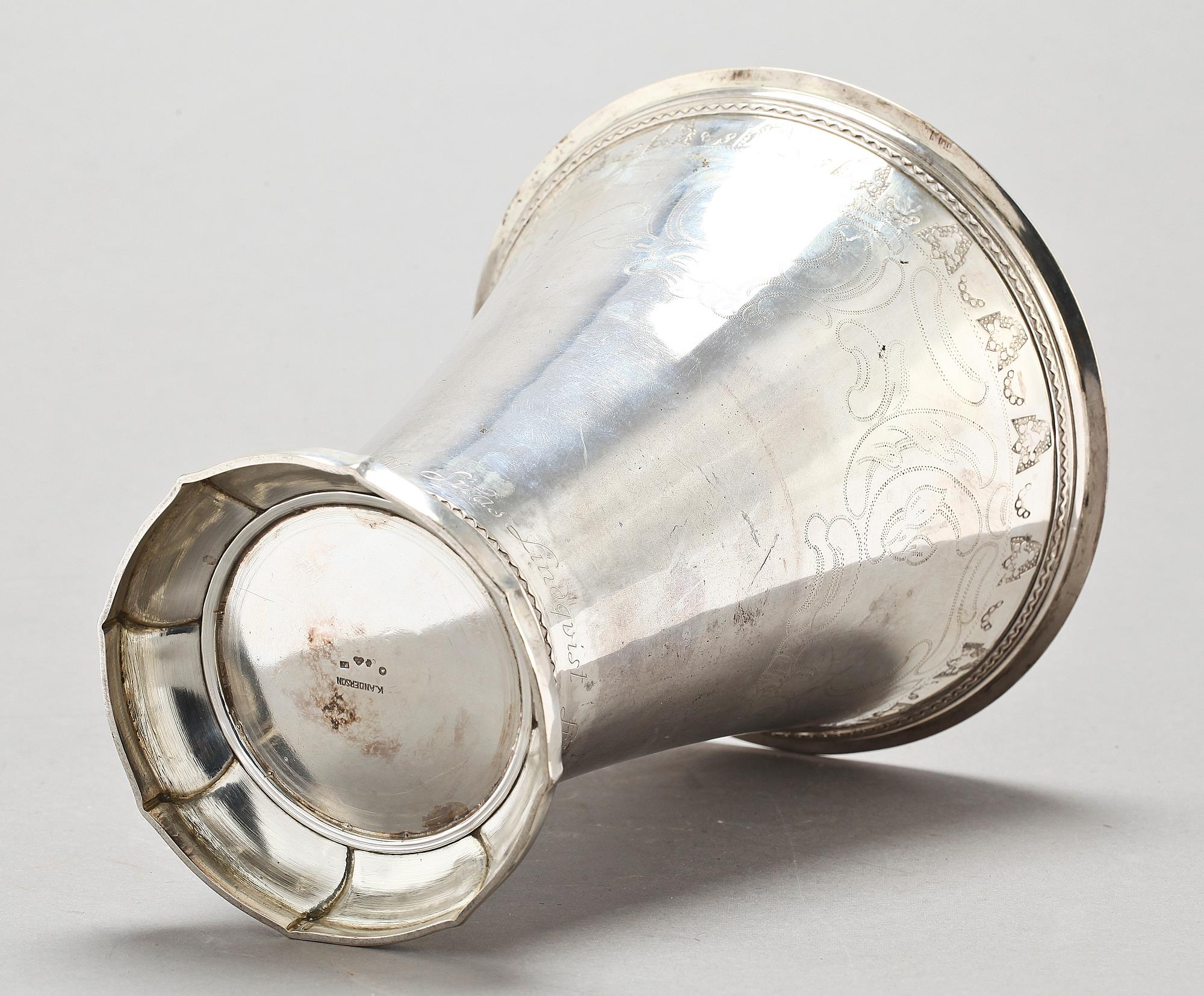 POKAL, silver, K Anderson, Stockholm, 1917. Ca 435 gr.