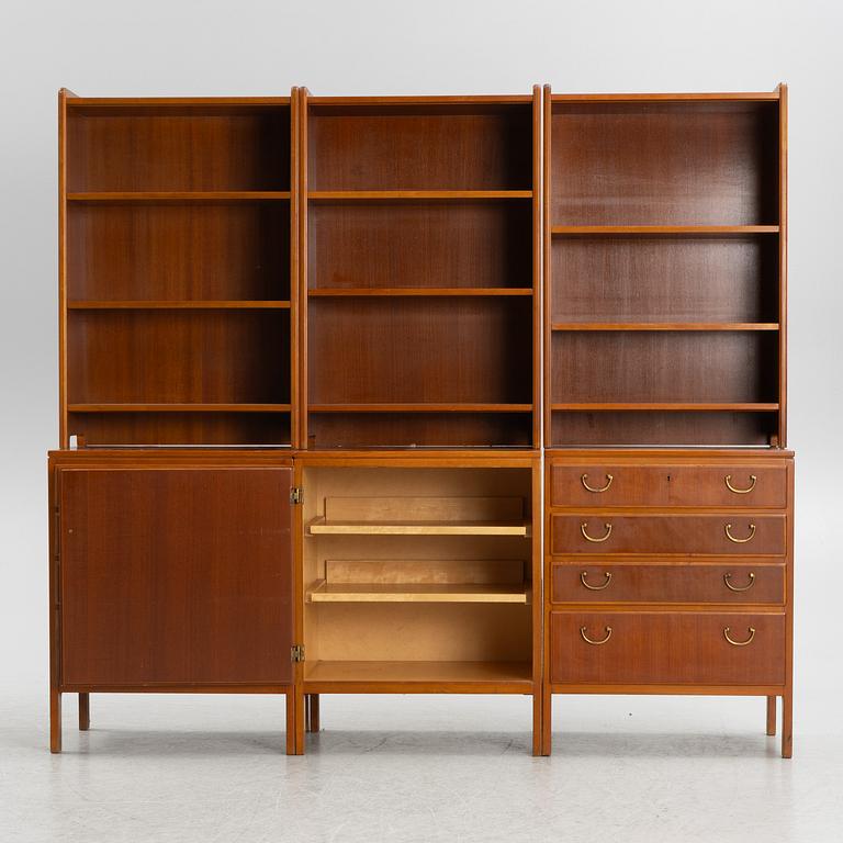 David Rosén, bookcases, 3 pcs, Nordiska Kompaniet, 1950s.