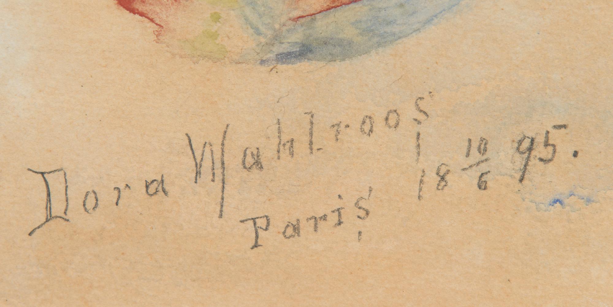 DORA WAHLROOS, akvarell, signerad och daterad Paris 1895.