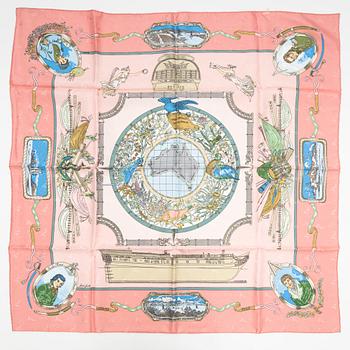 Hermès, a 'Le Geographe' silk scarf.